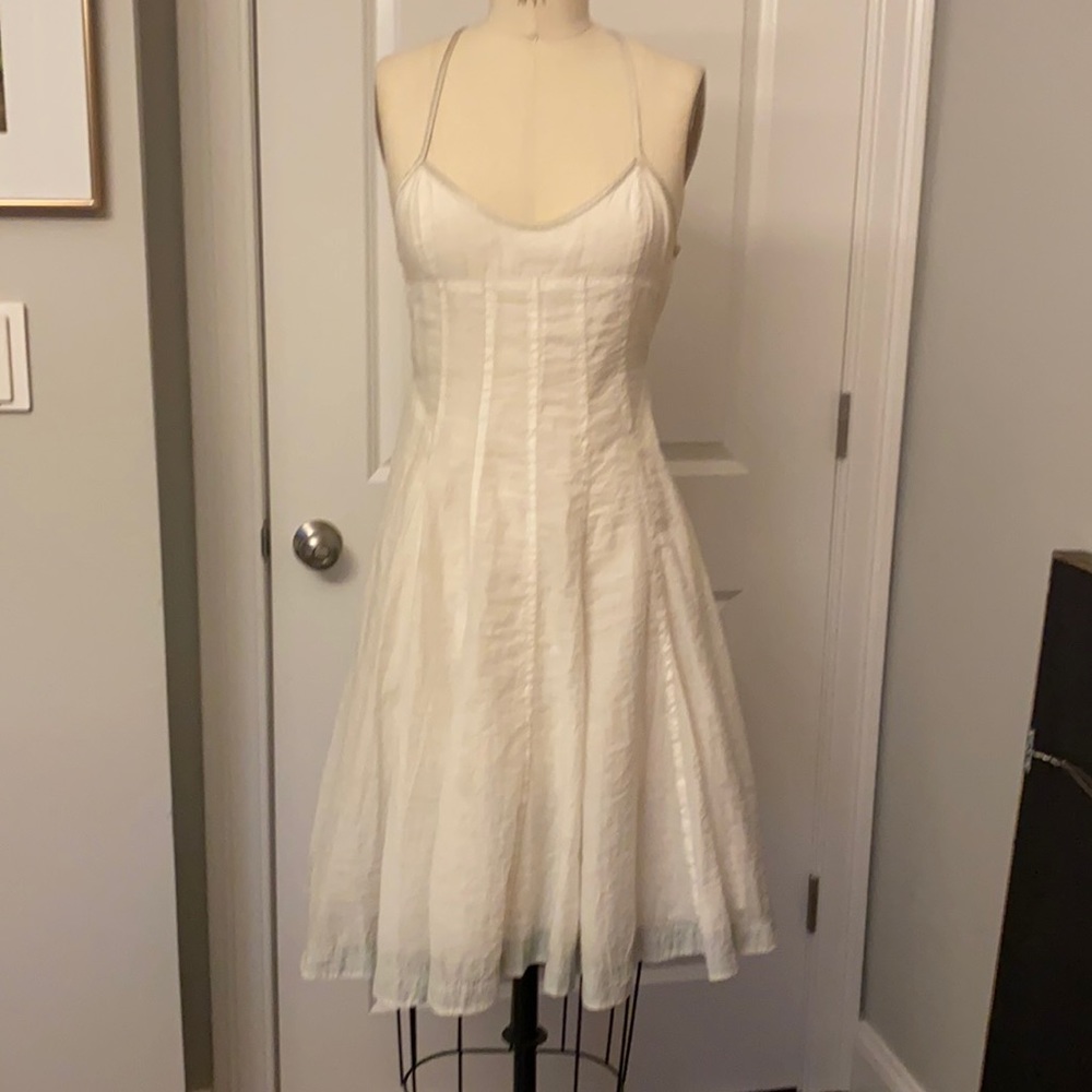 Armani Exchange cotton/ nylon dress in white